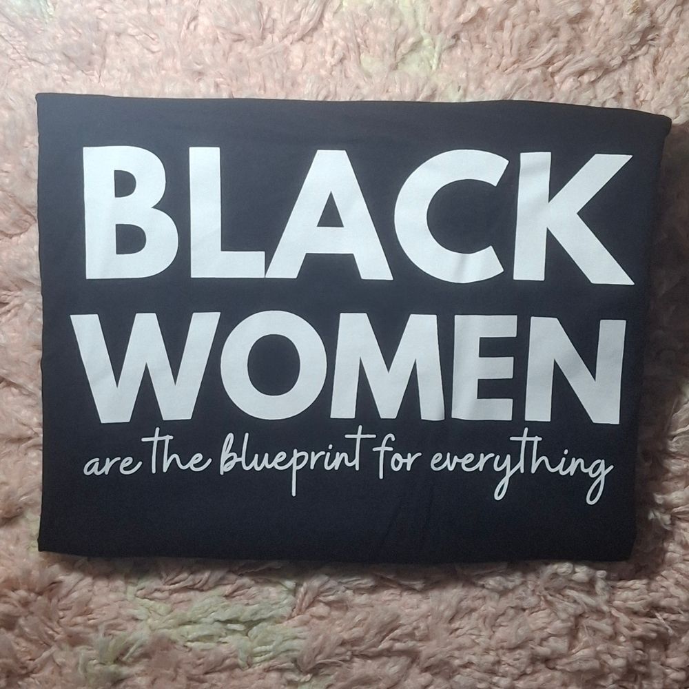 Black Women Are The Blueprint Tee In Black, Green, Yellow, Red